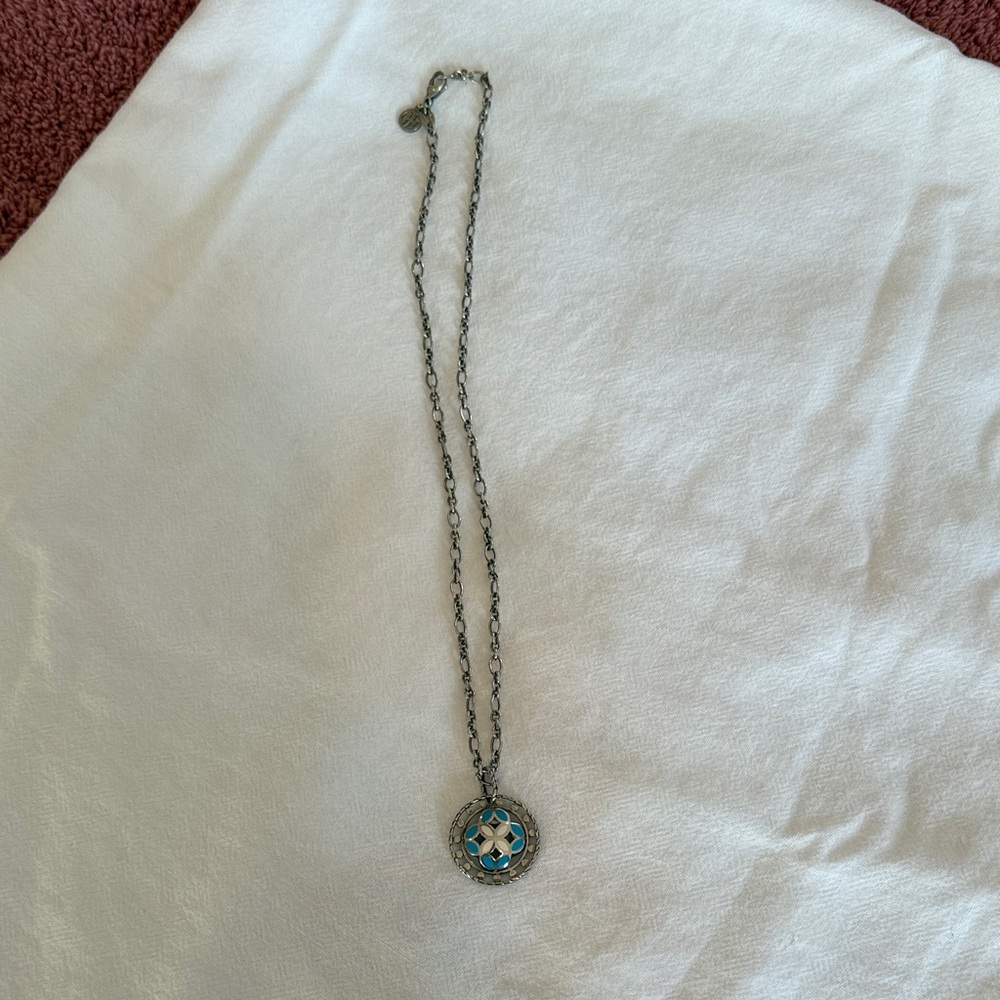John Hardy Kawung enamel blue and white silver necklace